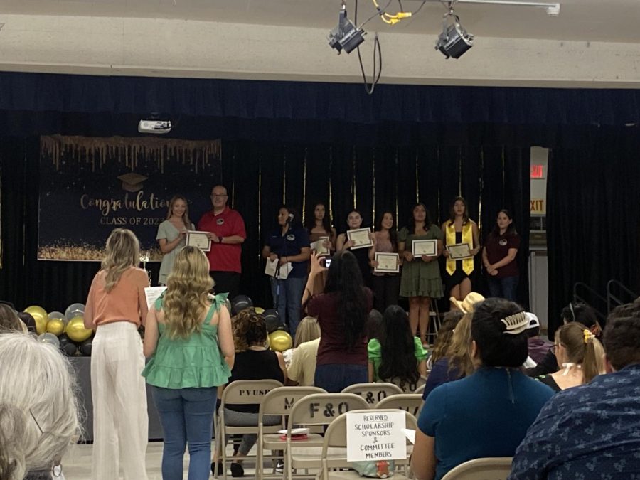 The Ironwood State Prison Employee Association Scholarship being presented to the winning students; Madisyn Salcido, Gracelyn Amaya, Julissa Cano, Dana Padilla, Elizabeth Smith, Logan Mullion, and Emmanuel Nwisu. Congratulations!